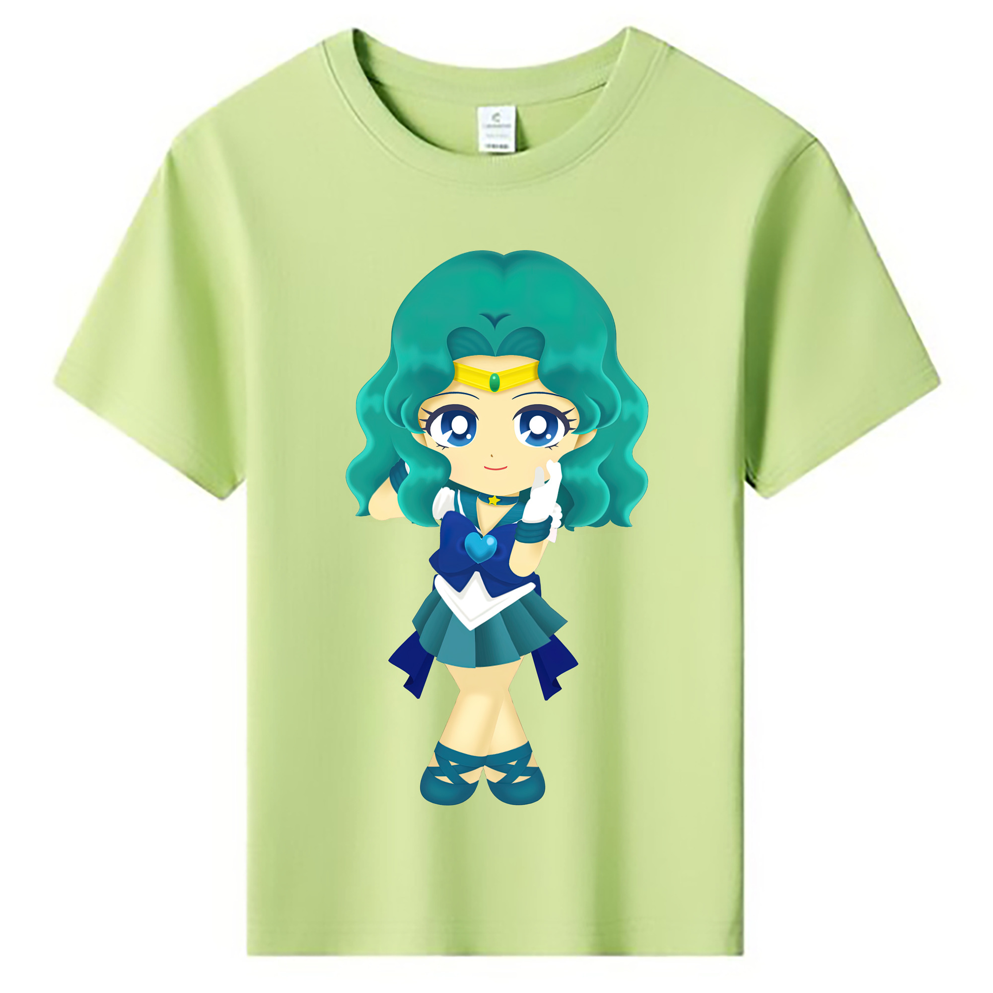 （画像用） 美少女戦士セーラームーン 海王 みちる（かいおう みちる） Sailor Moon Kaiou Michiru 綿100％キッズTシャツ（フロントプリント）